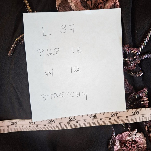 Sue Wong Nocturne Midi Dress Y2K Fairycore Black Silk Floral Embroidered Beads 6 - Picture 12 of 12